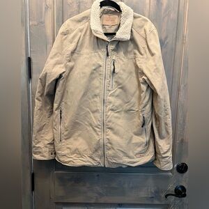 #3130. Powder River by Panhandle Beige Jacket w/Sherpa Collar & Zip Pocket. Lge
